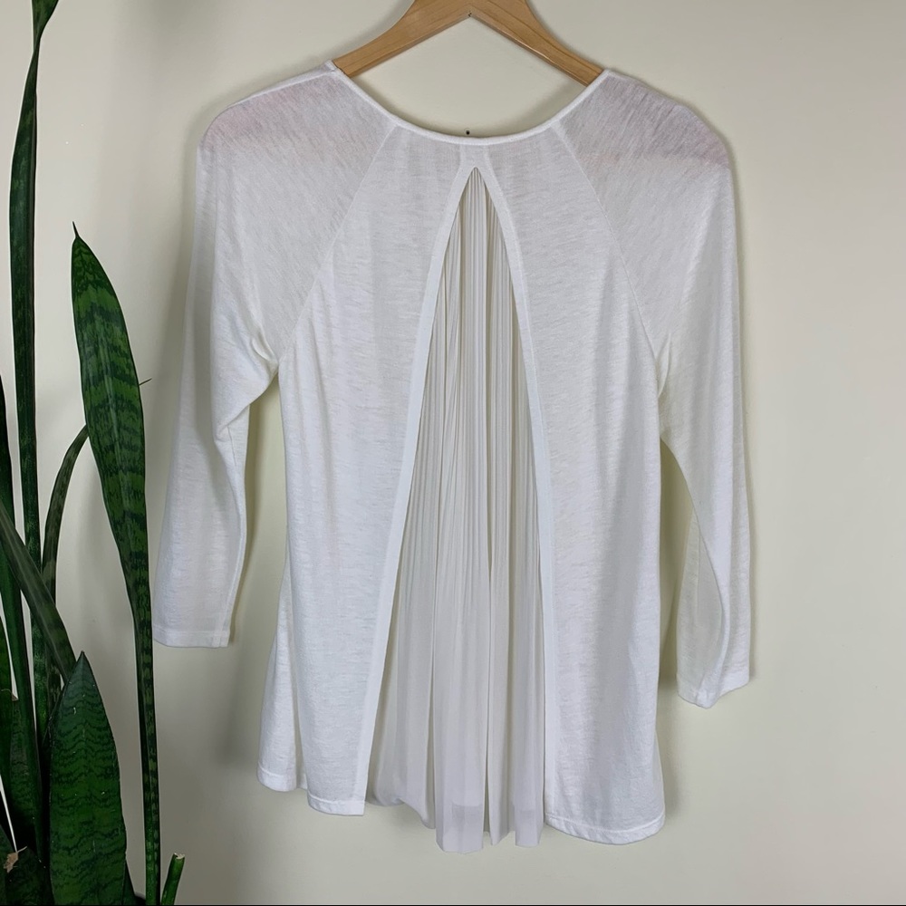 Rebecca Taylor Long Sleeve Top with Pleated Back - Size Small